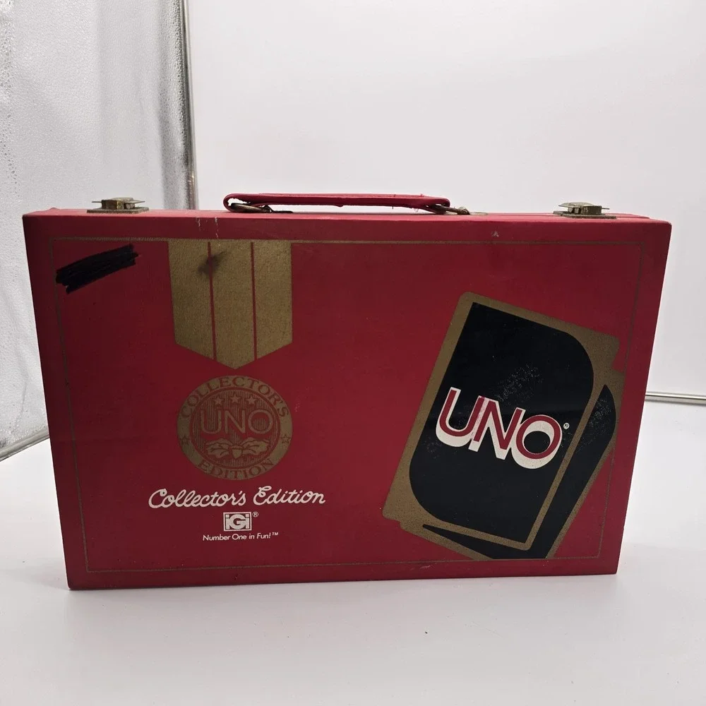 VTG 1982 UNO Collector's Edition‎ Red Briefcase Case IGI Complete New Score Card